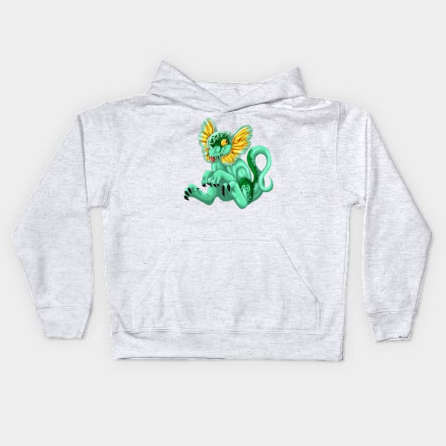 Dilophosaurus: Seafoam Kids Hoodie by spyroid101